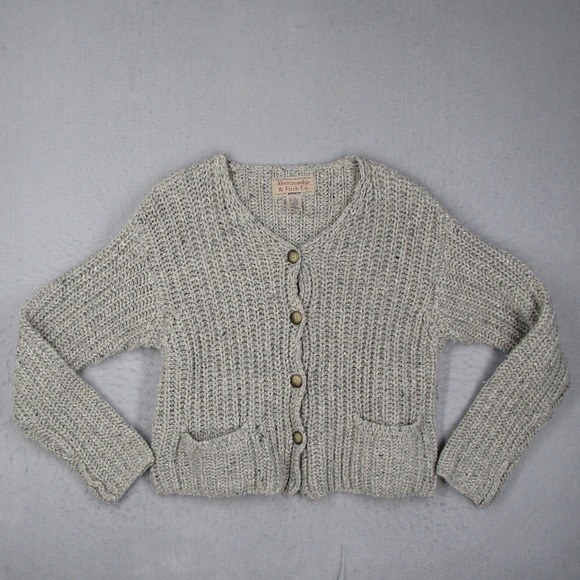 Abercrombie & Fitch Sweaters - Abercrombie Fitch Sweater Women Small Gray Wool Blend Chunky Knit Cardigan Y2K